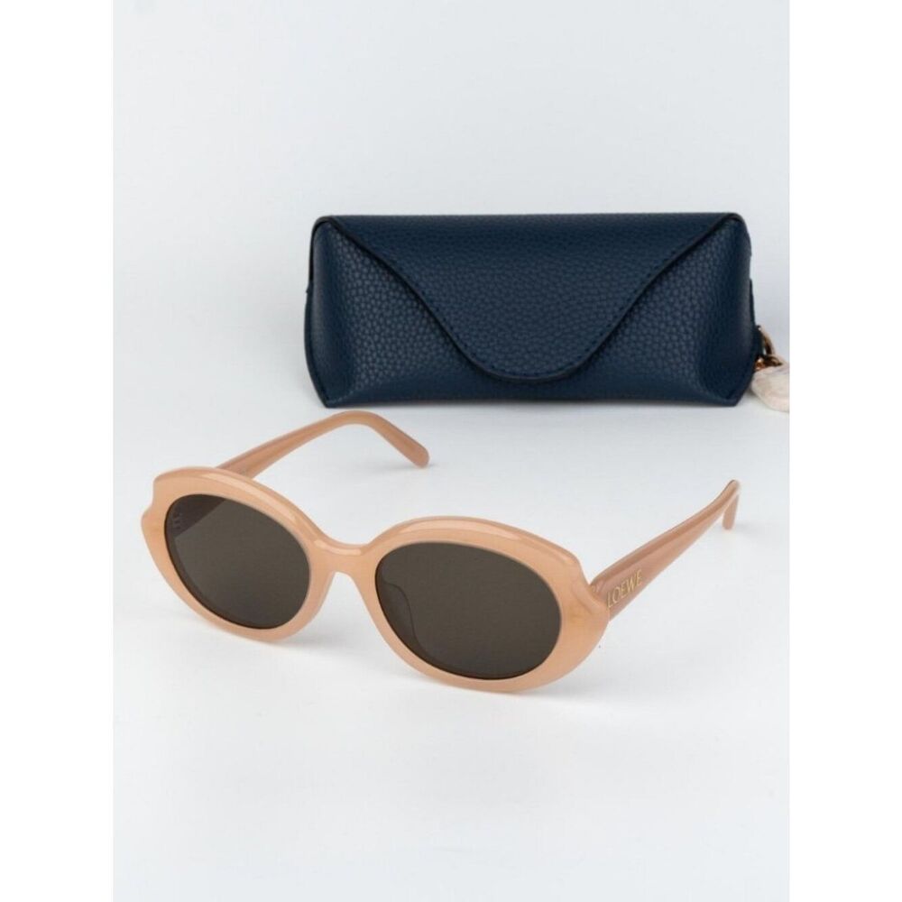 Loewe Women Sunglasses Nude Pink Brown Oval LW40147F 72E NEW AUTHENTIC